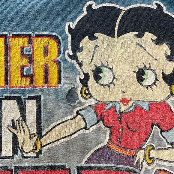 Vintage Betty Boop T-Shirt Nastier Than Ever Y2K Tie-dye Early 2000s One Size XL - Picture 4 of 8